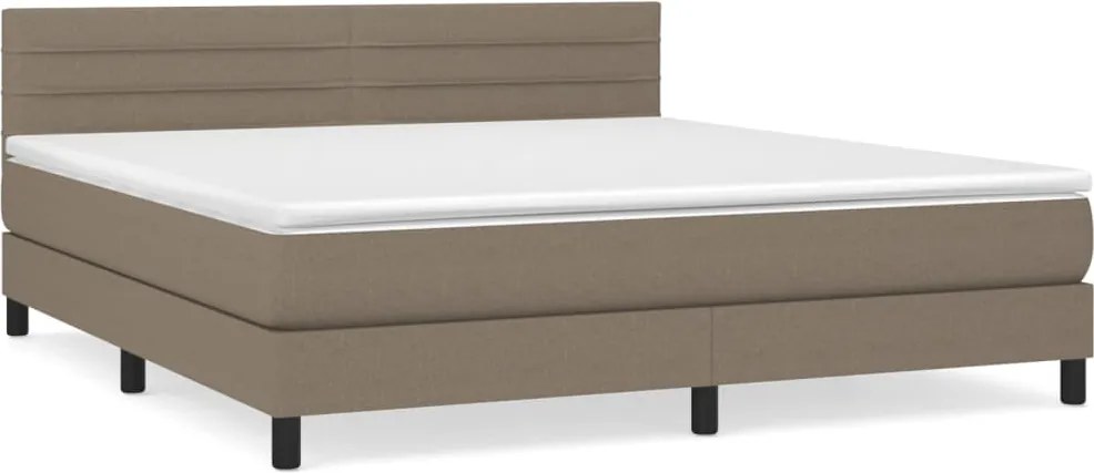 vidaXL tópszínű szövet rugós ágy matraccal 160 x 200 cm