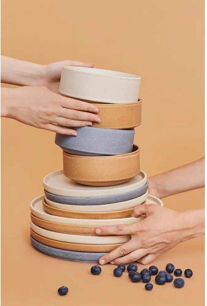 Malia 18 db-os krémszínű agyagkerámia étkészlet - Bonami selection