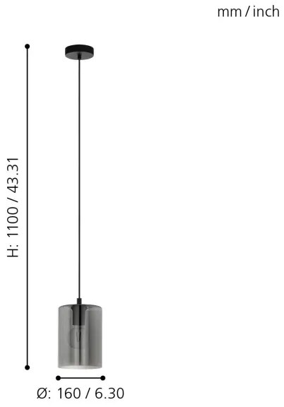 Eglo 98585 - Csillár zsinóron CADAQUES 1xE27/40W/230V