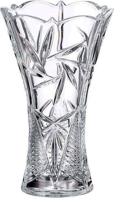 Kristály váza Bohemia Pinwheel 25cm Csiszolt Nagy Virág Ajándék