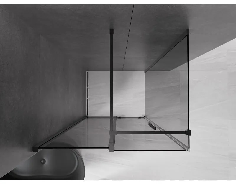 Mexen Velar, tolóajtós zuhanykabin 110 x 80 cm, 8mm szürke üveg, fekete matt, 871-110-080-41-70