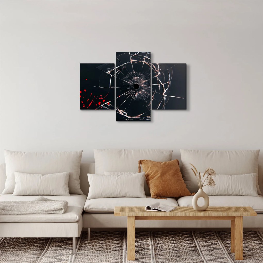Absztrakt kép - törött üveg (90x60 cm)
