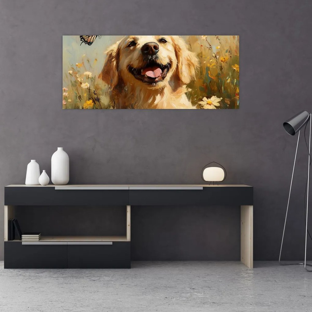 Kép - Boldog kutyus (120x50 cm)