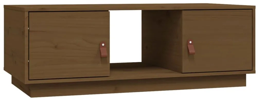 Mézbarna tömör fenyőfa dohányzóasztal 100 x 50 x 35 cm