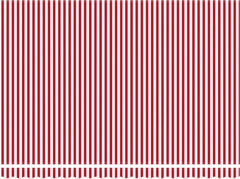 Behúzható napellenző Piros és Fehér 450 × 350 cm