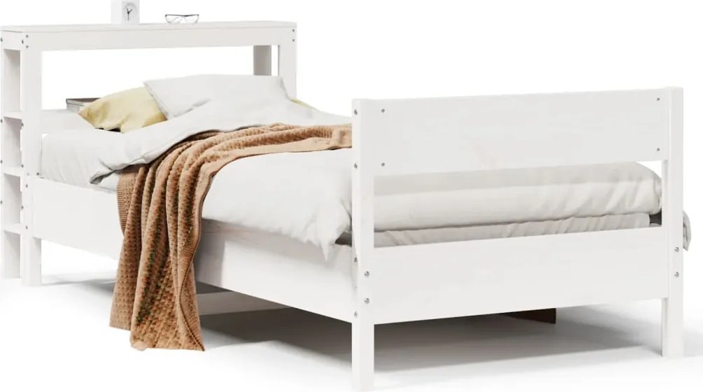 vidaXL fehér tömör fenyőfa ágy matrac nélkül 90 x 200 cm