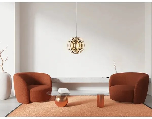 Fából készült függőlámpa kábelen, 1xE27/60W/230V, átm. 43,5 cm, tömörfa/furnér/kaucsukfa