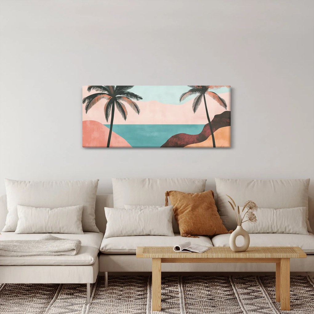 Kép - Pálmafák a tengernél (120x50 cm)