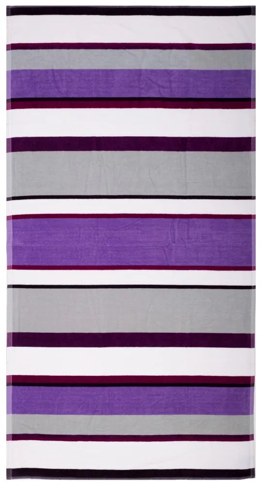 Happy Stripe purple strandtörölköző