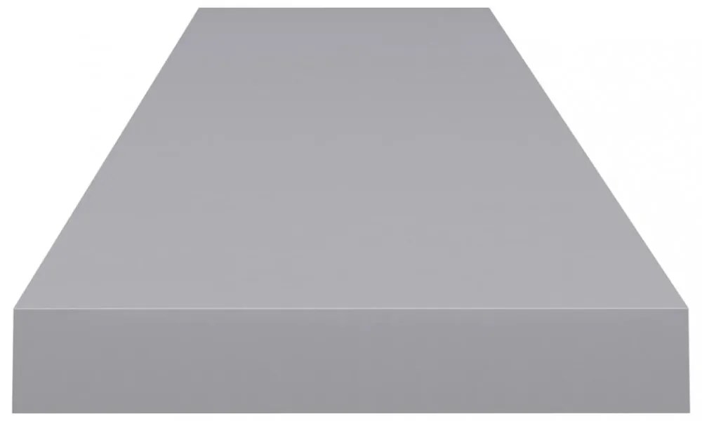 szürke MDF lebegő fali polc 120 x 23,5 x 3,8 cm