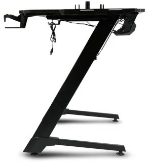 Gaming asztal SNAKE  LED RGB háttérvilágítással 100x60 cm fekete