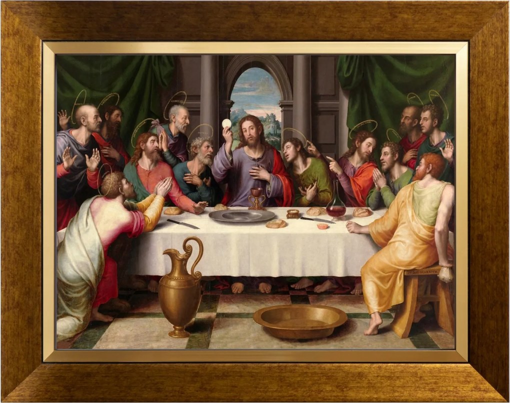 Utolsó Vacsora Szakrális Kép Arany Vászon Díszkeret 30X40