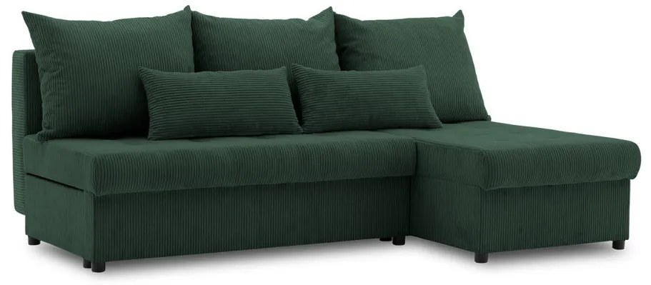 Venezia sarokkanapé, kordbársony, univerzális oldal, bonell töltet, zöld