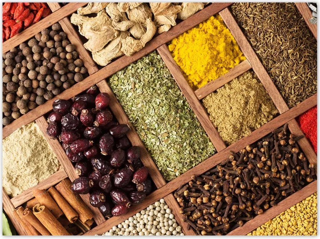 Poszterek 135x100 Fűszerek dobozban