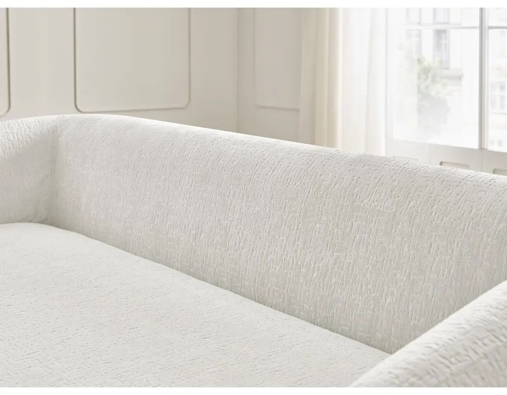 Fehér zsenília kinyitható kanapé 228 cm Neyo – Bobochic Paris