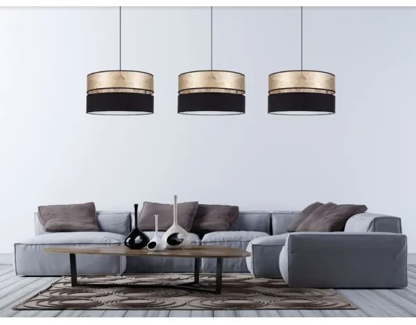 Csillár zsinóron LIMA 1xE27/60W/230V arany/fekete