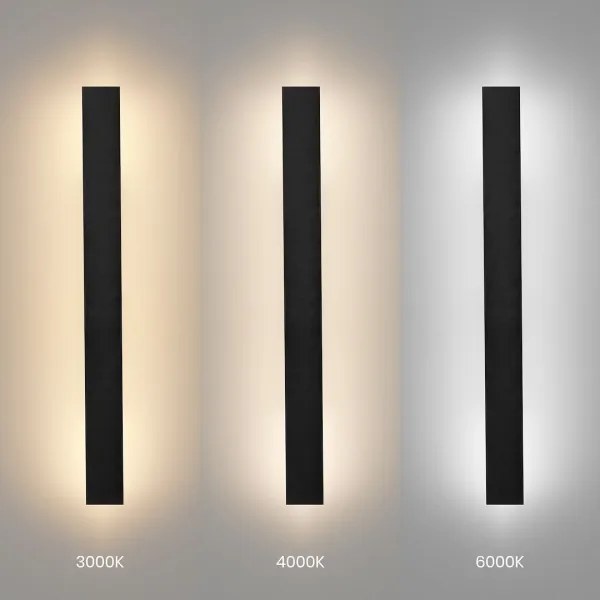 LED kültéri fali lámpatest WOW LED/11W/230V 3000/4000/6000K 60 cm IP54 fekete