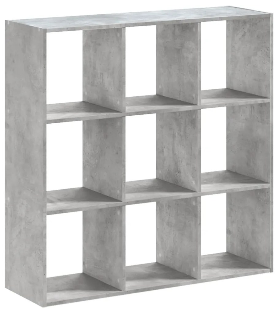 betonszürke szerelt fa könyvespolc 102 x 32 x 102 cm