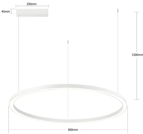 Brilagi - PORTOFINO fényerőszabályozható LED csillár kábelen LED/60W/230V, átm. 80 cm, fehér +DO