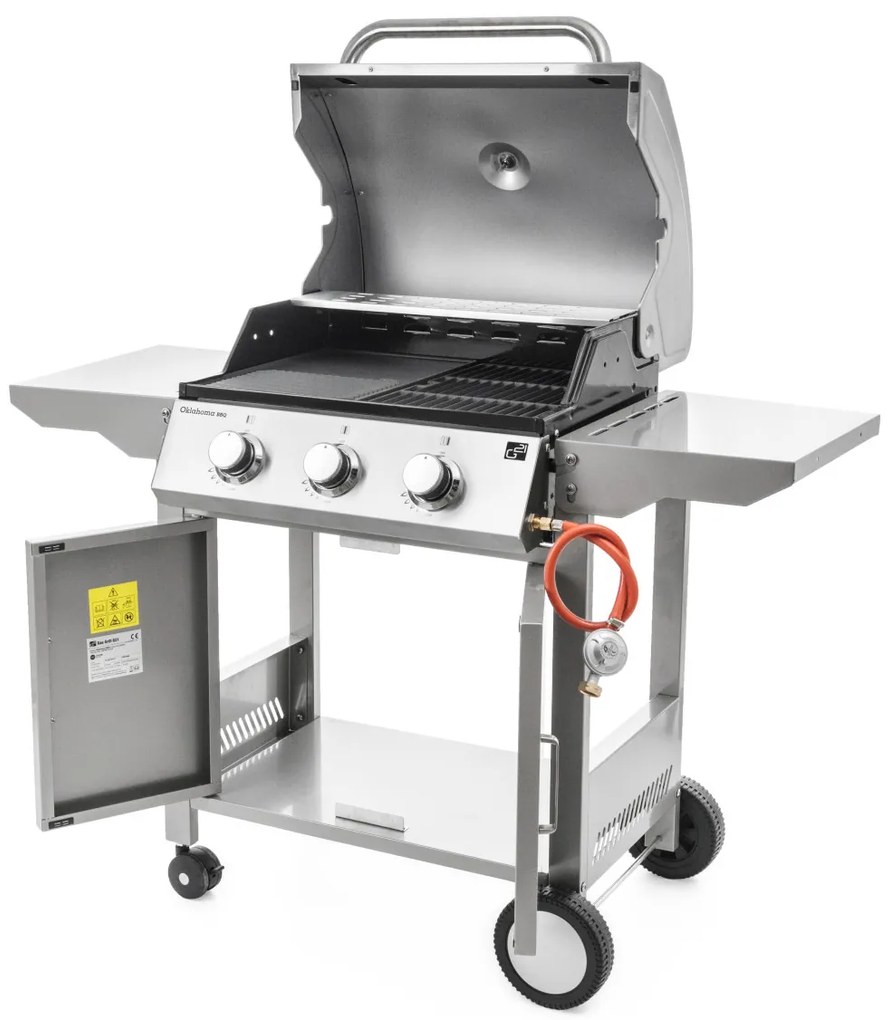 G21 Oklahoma BBQ Premium line gázgrill, 3 égőfej + ajándék nyomáscsökkentő