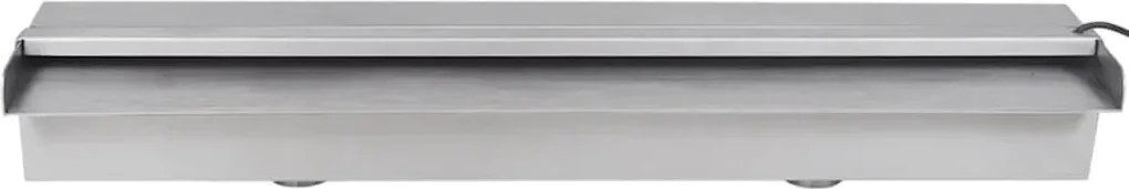 vidaXL Négyszögletes rozsdamentes acél medence szökőkút LED fényekkel 60 cm