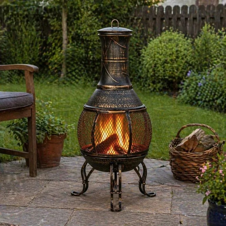 STILISTA Terasz kandalló 89 cm bronz