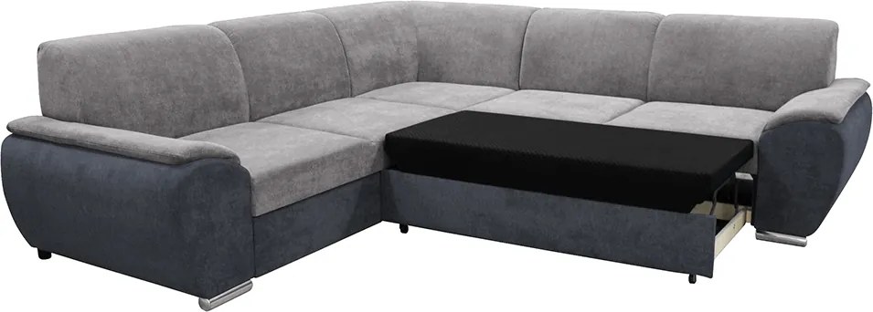 Ülőgarnitúra, sötét szürke/szürke Soro anyag, balos, kivitel, EMILY