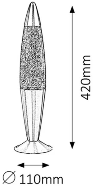 Rabalux 4113 - Láva lámpa GLITTER 1xE14/25W/230V