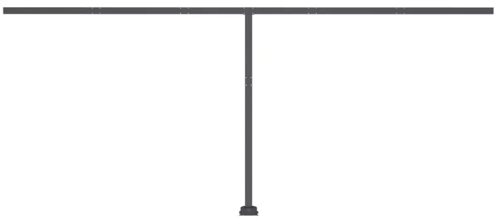 kék és fehér kézzel kihúzható póznás napellenző 500 x 350 cm