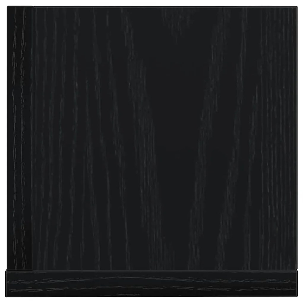 2 db fekete szerelt fa fali polc 75 x 16,5 x 16,5 cm