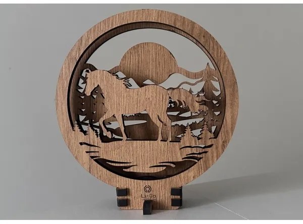 Li-Go 23598/DUB2 - LED Dimmelhető asztali díszlámpa LED/12W/230V 20x22 cm tölgy