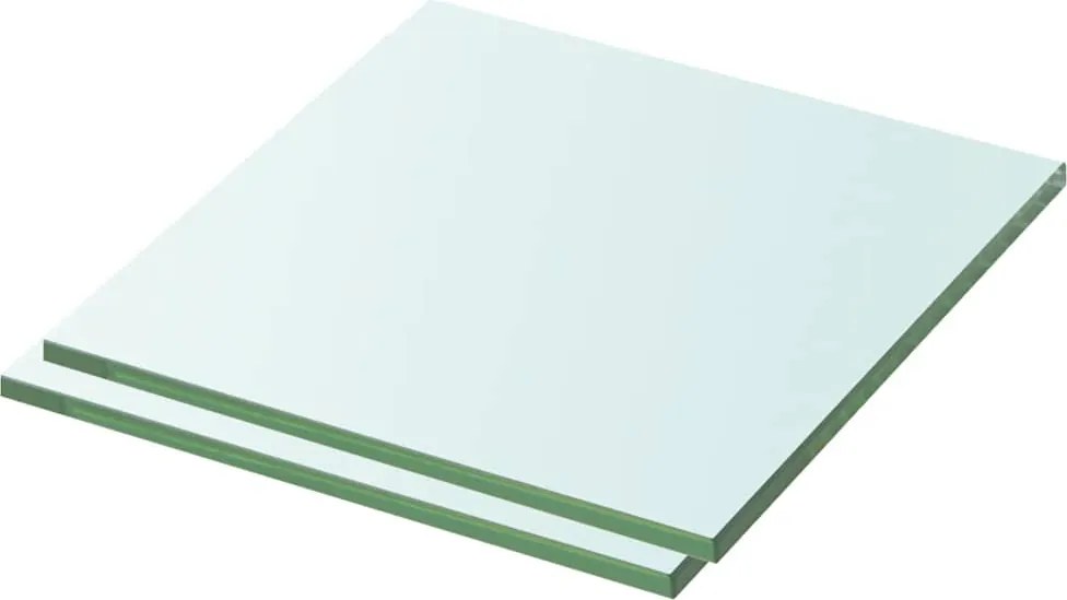 vidaXL 2 db átlátszó üveg paneles polc 30 x 25 cm