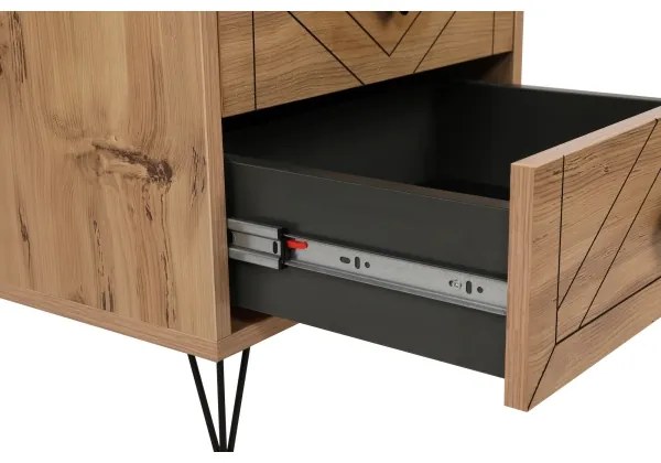 Éjjeli szekrényke LUNA 55x50 cm barna/fekete