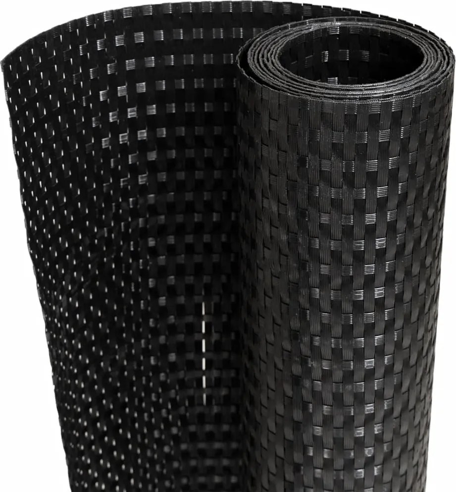 vidaXL 5 db fekete polyrattan erkélyparaván 255 x 19 cm