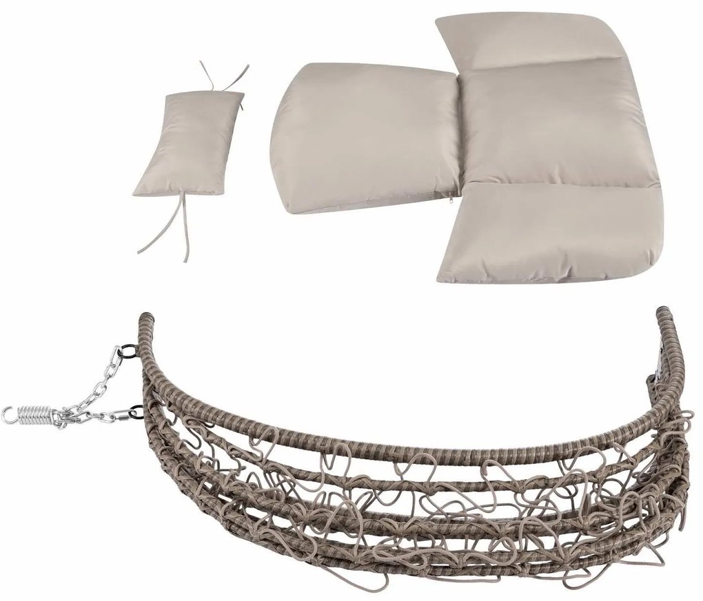 Juskys Aria rattan függőfotel - bézs
