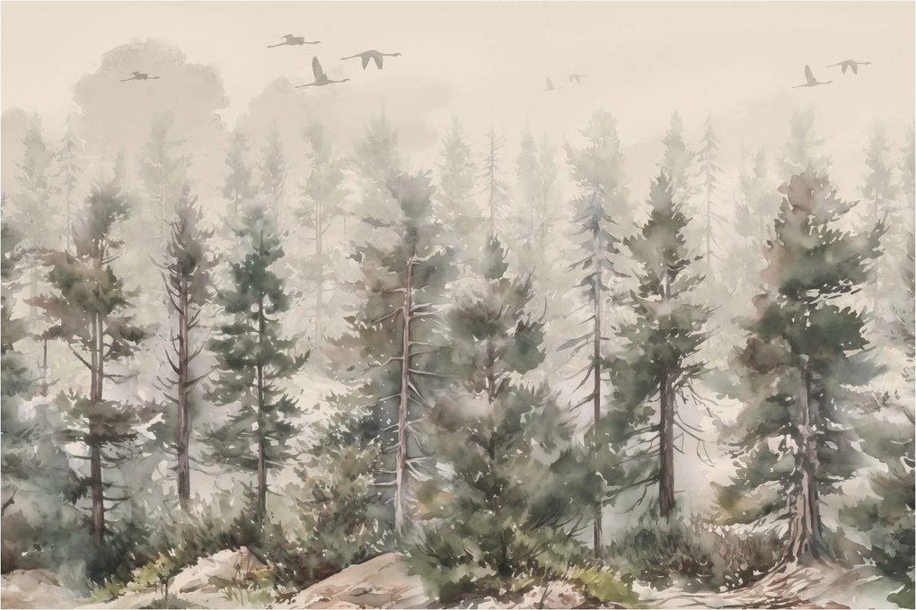 Kép - Fenyőerdő I., akvárium (90x60 cm)