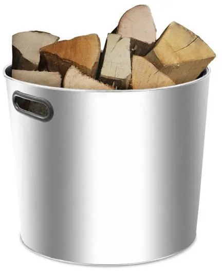 Rozsdamentes kosár tűzifának