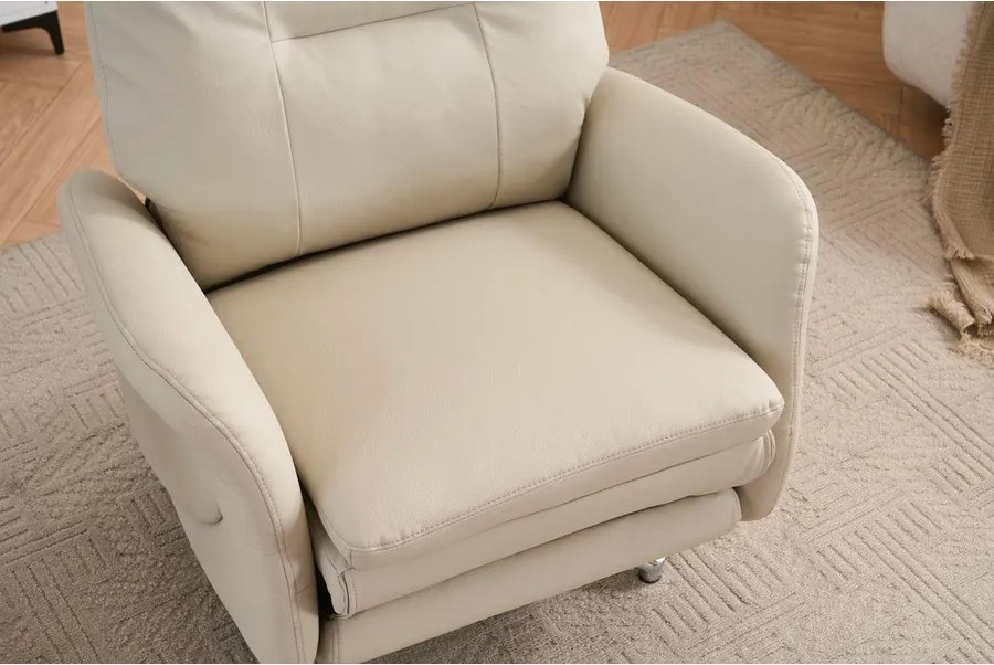 VASHOME Elektromos relaxációs fotel állítható háttámlávalés lábzsámollyal, USB töltővel, Bézs