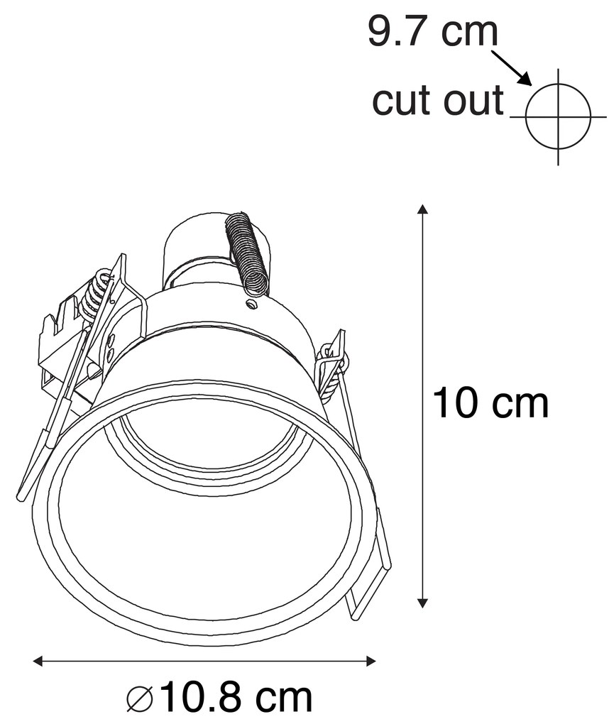 Modern beépített reflektor fehér AR70 - Dept