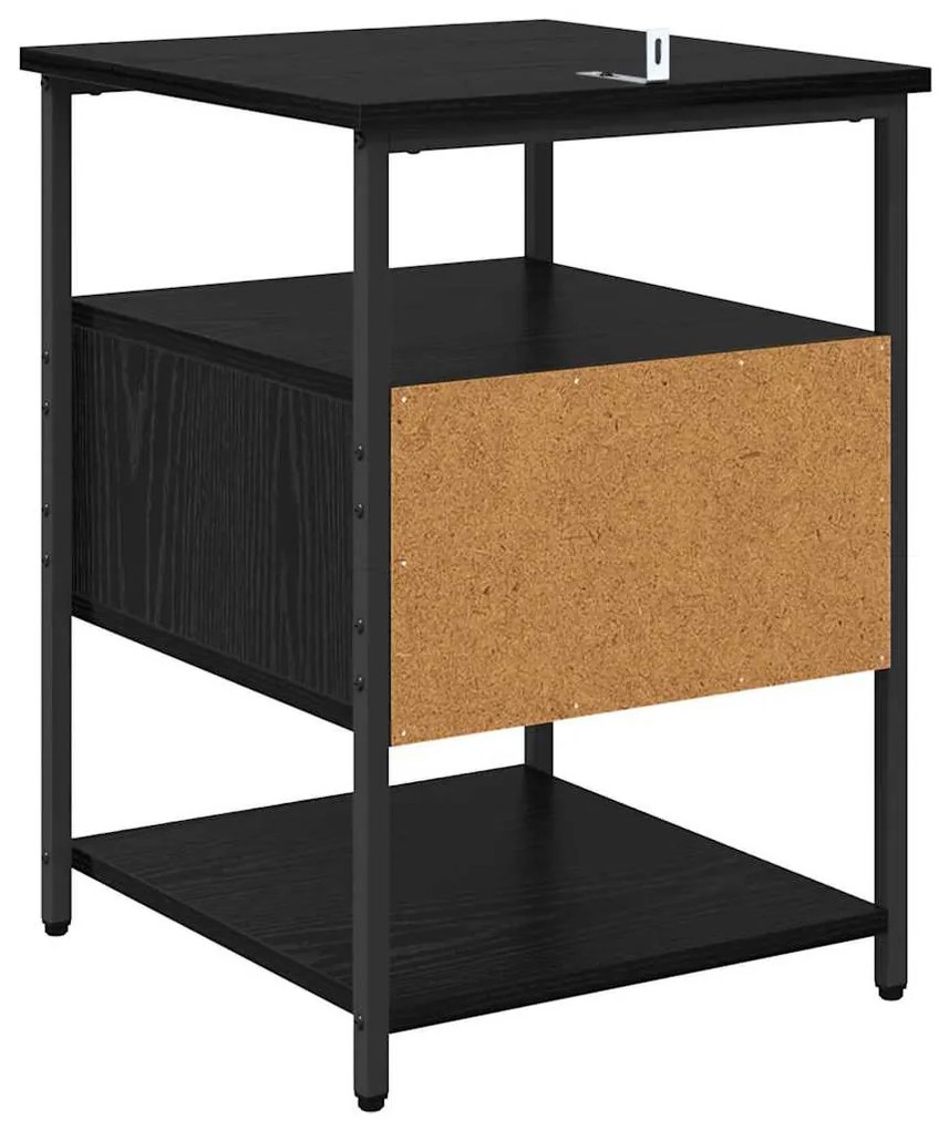 Éjjeliszekrény 2 pcs Musta tammi 40 x 42 x 56 cm Faanyag