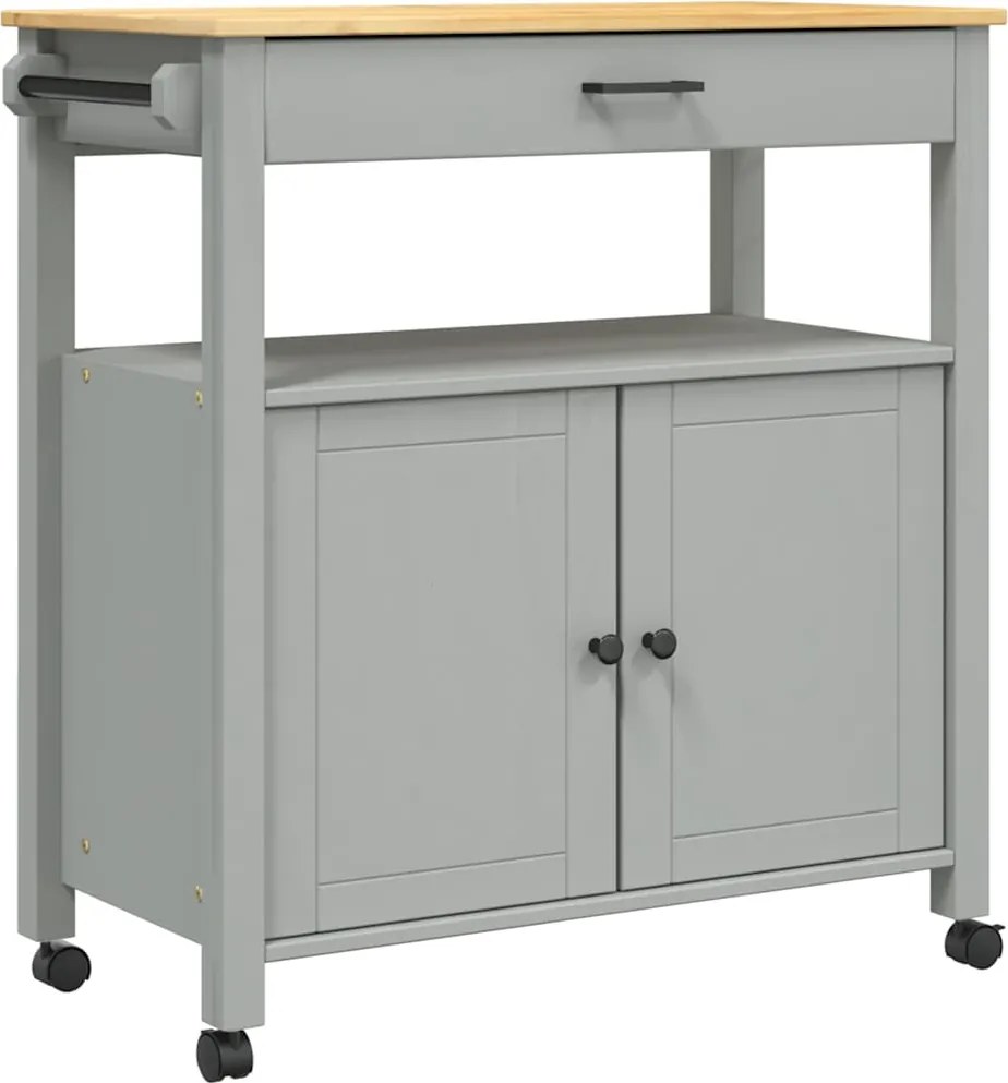vidaXL MONZA tömör fenyőfa konyhai kocsi 84 x 40 x 88,5 cm