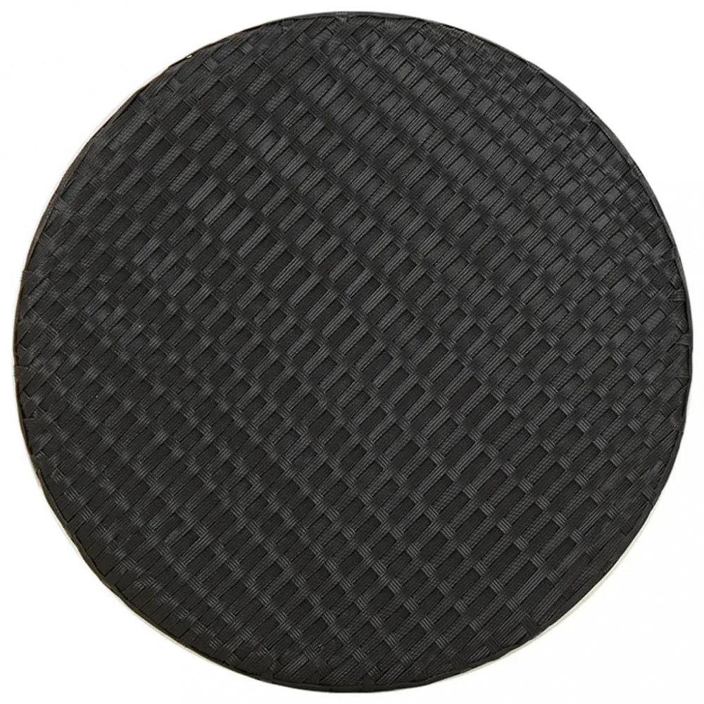 fekete polyrattan teázóasztal 45 cm