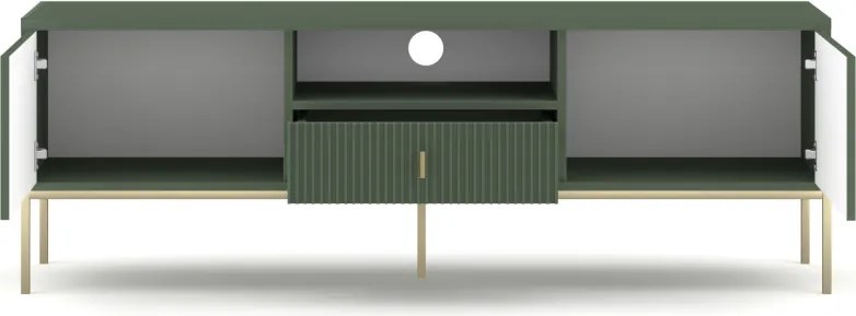 Komód 2 ajtóval és 1 fiókkal smoke green színben arany fogantyúkkal – MAGGIORE MA01