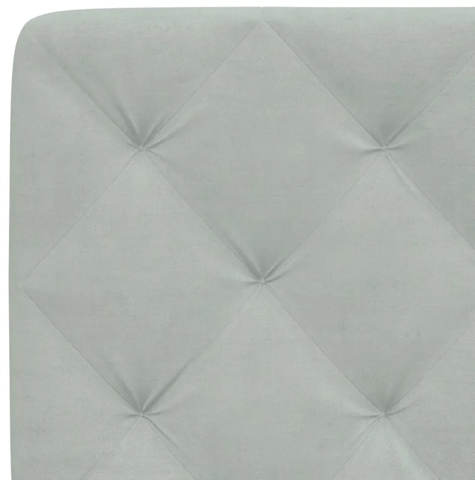 világosszürke bársony fejtámla párna 80 cm