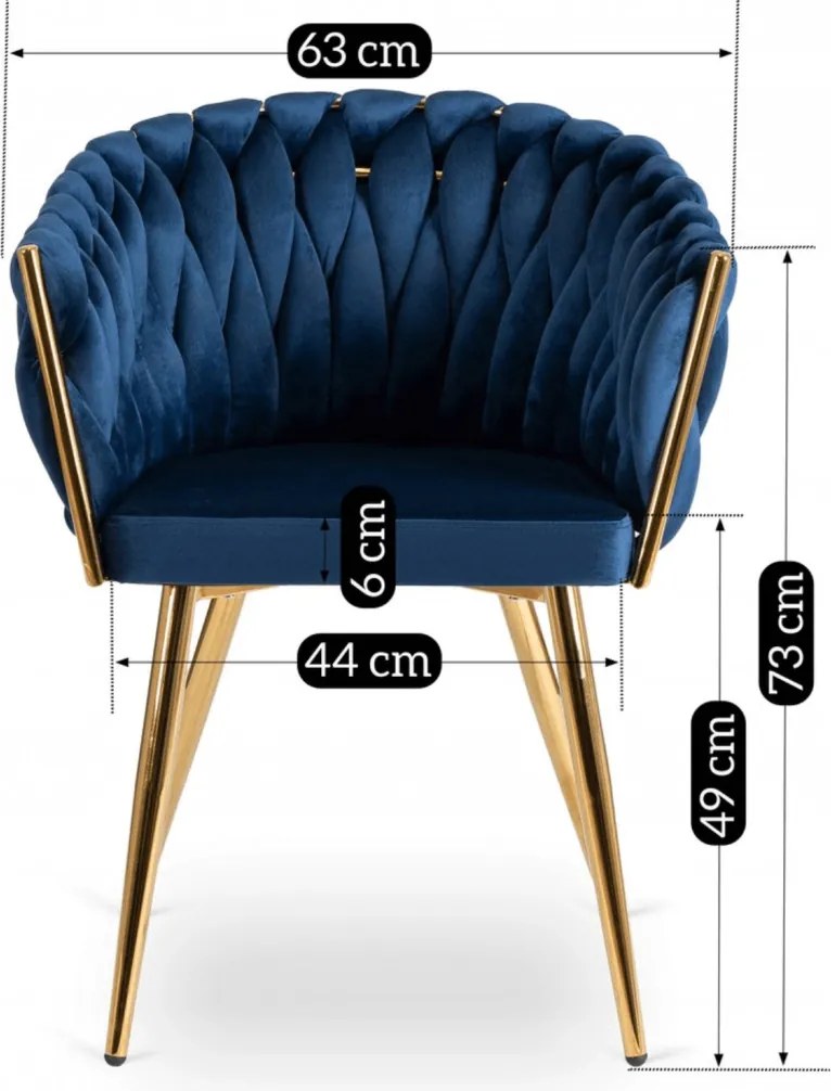 Elegáns Sötétkék Bársony Étkezőszék Arany Lábbal. CAPI