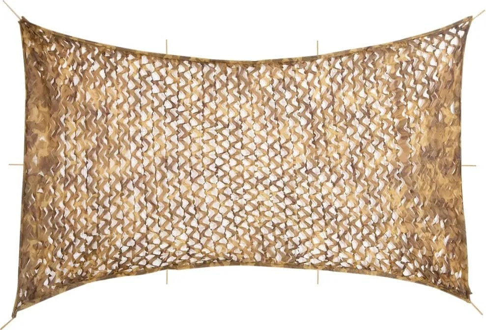 vidaXL homokszínű kamuflázsháló tárolózsákkal 600x414 cm