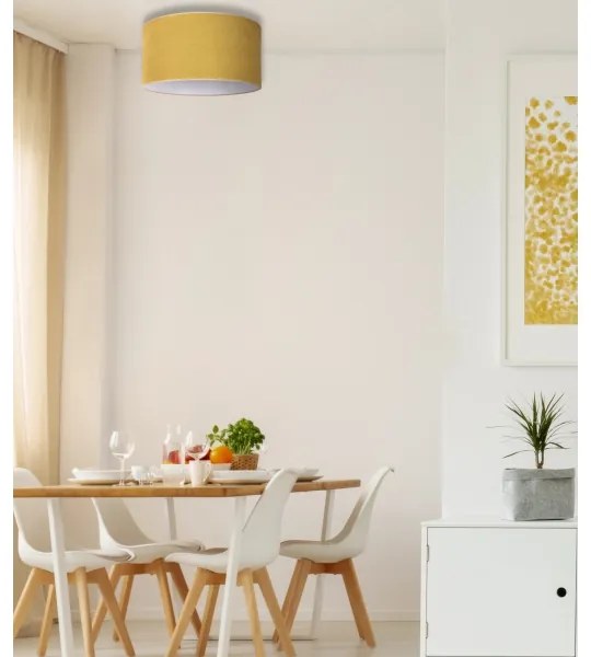 Duolla - Mennyezeti lámpa BRISTOL 1xE27/15W/230V á. 45 cm sárga/fehér