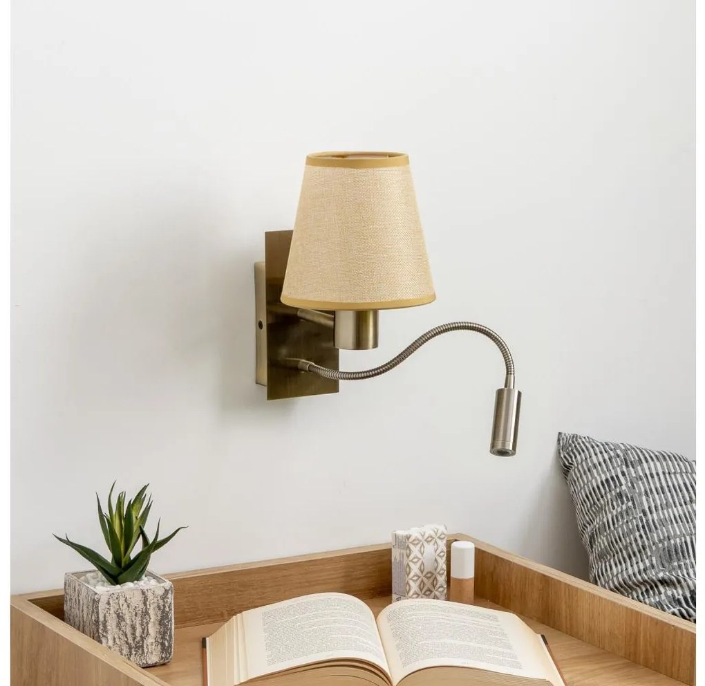 Brilagi - LED Fali lámpa NUBILA 1xE27/25W/230V+LED/3W réz/világosbarna