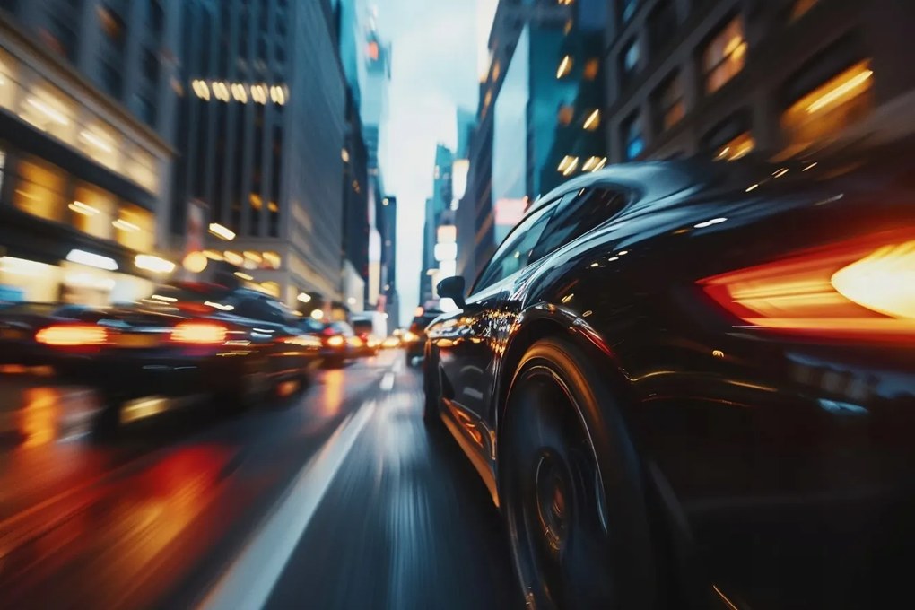 Canvas Vászonkép Éjszakai Vezetés Autó Sebesség Metropolisz 60x40