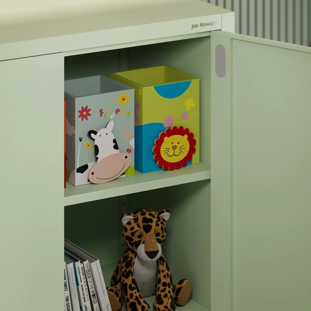 Irodai szekrény, 900 x 1850 x 400 mm, Fresh Style: pasztellzöld